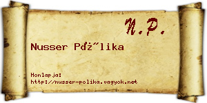 Nusser Pólika névjegykártya